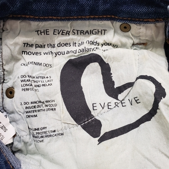 Evereve the Eve Straight High-Rise Medium Wash Button Fly Jeans Women's Sz 25 - Picture 6 of 9